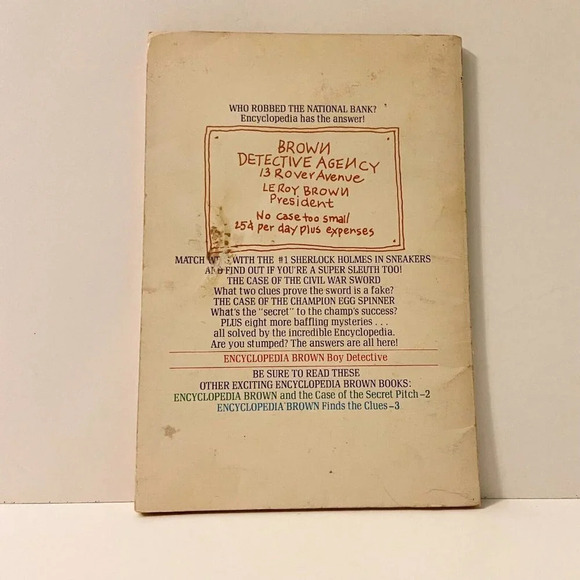 Vintage 1978 Encyclopedia Brown Boy Detective Book A Bantam Skylark Book - Picture 2 of 15
